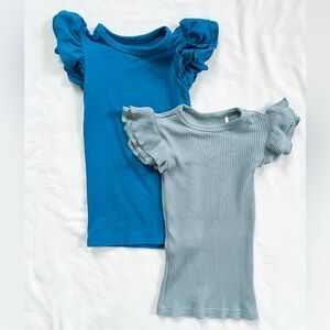 Little Sleepies Short Sleeve Flutter Tee 6-12 months - Lot of 2